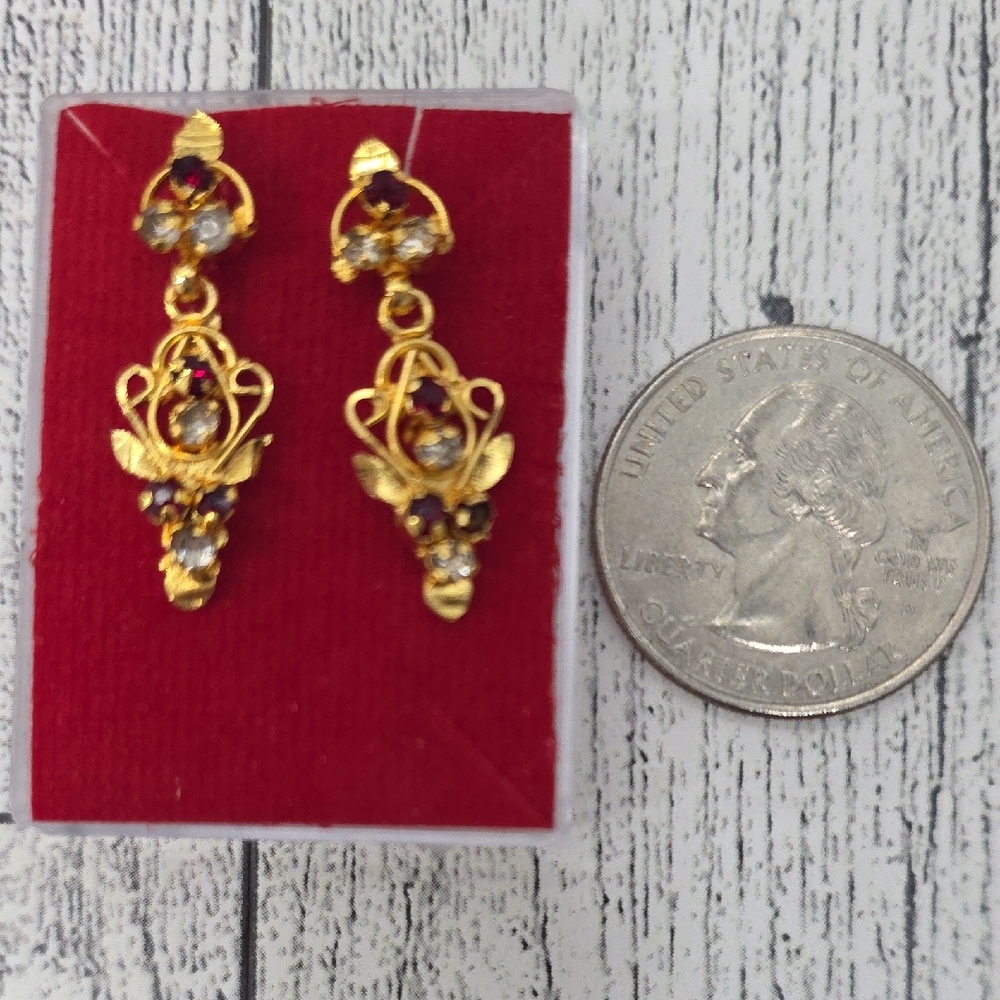 Bhoomi Elegant Gold and Silver Floral Earrings